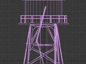 the old rusty water tower low poly 3D Model