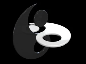 symbol original animated unusual yin-yang 3D Model
