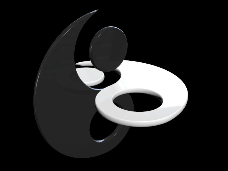 Symbol original animated unusual yin  yang  3D  Model in 