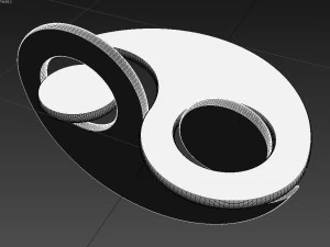 symbol original animated unusual yin-yang 3D Model