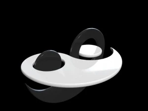 symbol original animated unusual yin-yang 3D Model