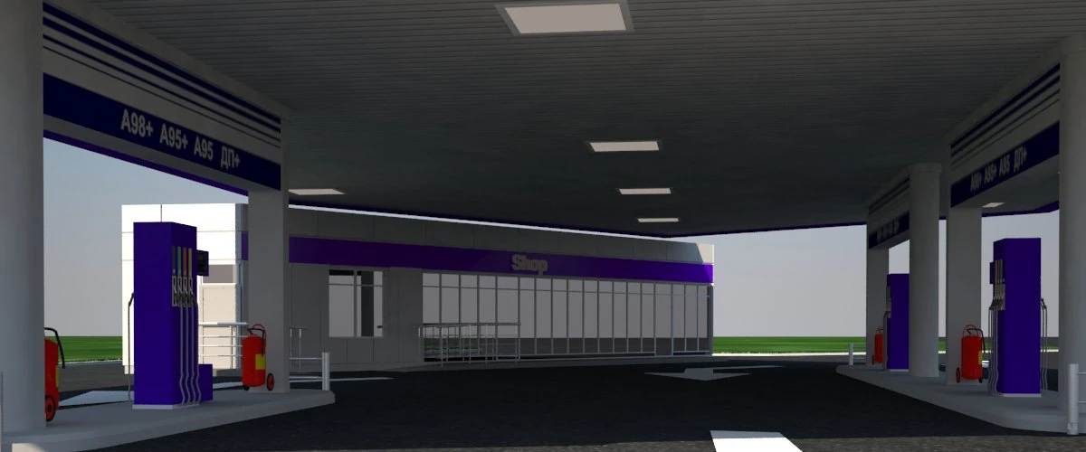 original gas station 3D Model .c4d .max .obj .3ds .fbx .stl .blend 