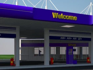 original gas station 3D Model