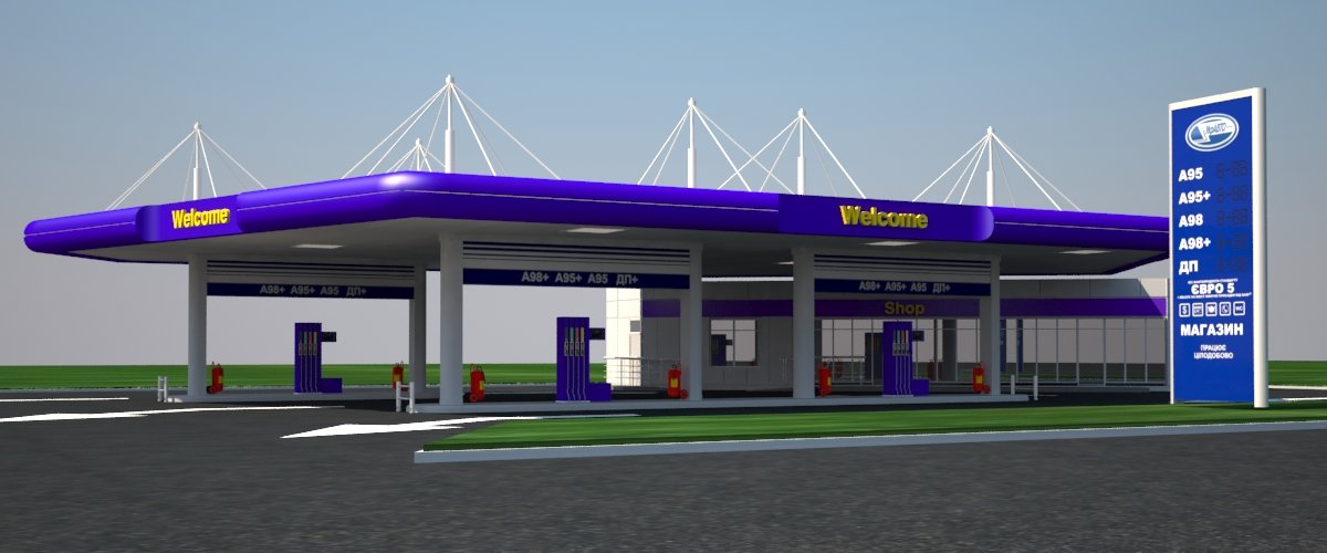 Original Gas Station 3d Model In Buildings 3dexport