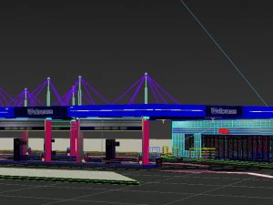 original gas station 3D Model