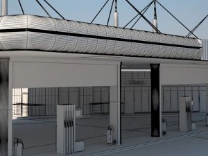 original gas station 3D Model
