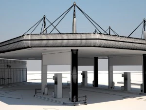 original gas station 3D Model