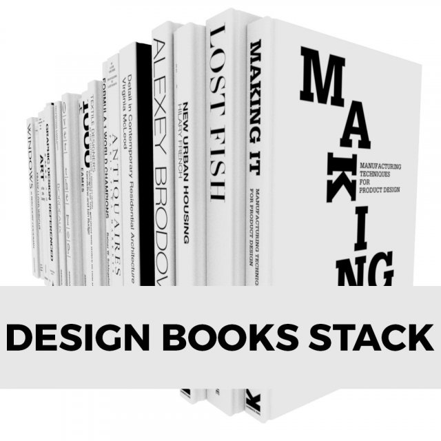 design books stack Modelo 3D .c4d .max .obj .3ds .fbx .stl .blend 