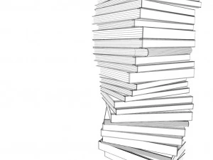 design books stack 3D Model