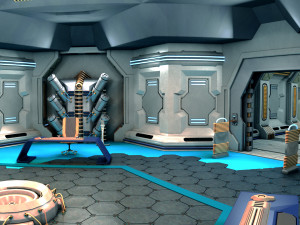 sci-fi corridor and meeting room Modello 3D