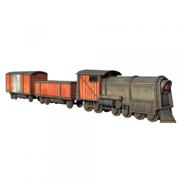 low poly game ready train model Modèle 3D .c4d .max .obj .3ds .fbx .stl .blend 