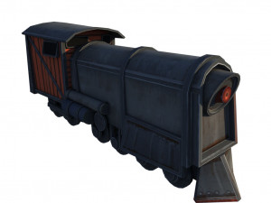 low poly game ready train model Modèle 3D