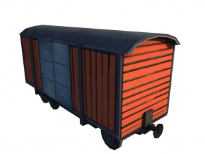 low poly game ready train model Modèle 3D