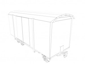 low poly game ready train model Modèle 3D