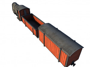 low poly game ready train model Modèle 3D