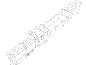 low poly game ready train model Modèle 3D