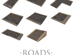 low poly roads staircases and bridges pack 3D 모델