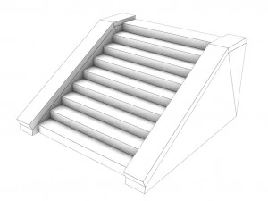 low poly roads staircases and bridges pack 3D Model