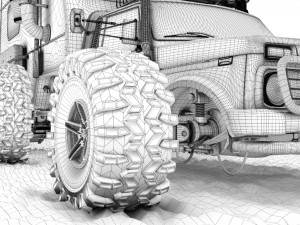 post apocalyptic caravan truck 3D 模型