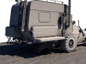 post apocalyptic caravan truck 3D 模型