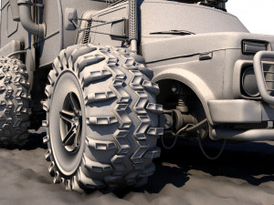 post apocalyptic caravan truck 3D 模型