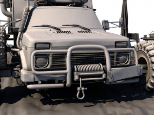 post apocalyptic caravan truck 3D 模型