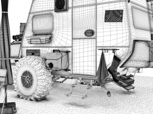 post apocalyptic caravan truck 3D 模型