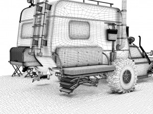 post apocalyptic caravan truck 3D 模型