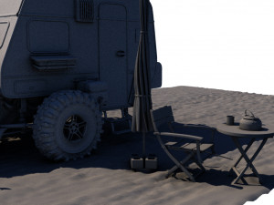 post apocalyptic caravan truck 3D 模型