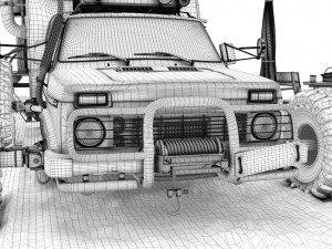post apocalyptic caravan truck 3D 模型