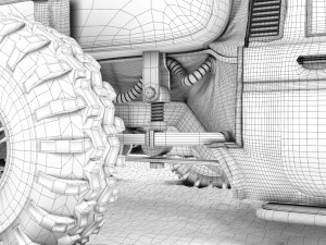 post apocalyptic caravan truck 3D 模型
