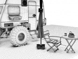 post apocalyptic caravan truck 3D 模型