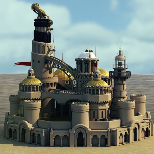 castle island 3D Model .c4d .max .obj .3ds .fbx .stl .blend 