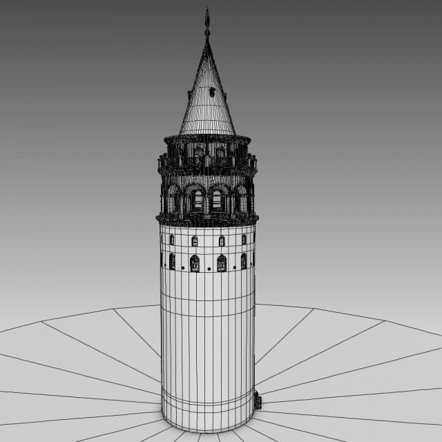 3d galata kulesi galata tower 3Dモデル .c4d .max .obj .3ds .fbx .stl .blend 