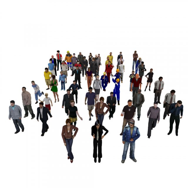 people pack 55 people Modelo 3D .c4d .max .obj .3ds .fbx .stl .blend 