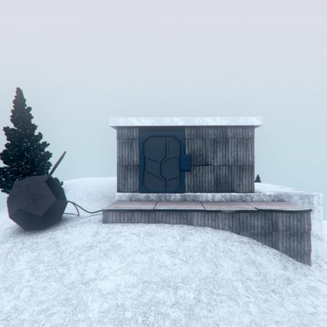 cabin in the snow 3D Model .c4d .max .obj .3ds .fbx .stl .blend 