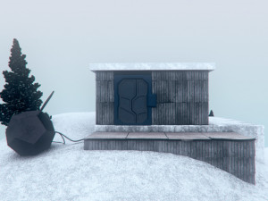 cabin in the snow Model 3D