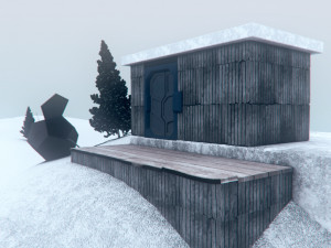 cabin in the snow 3D Model