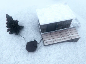 cabin in the snow 3D Model