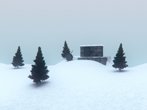 cabin in the snow 3D Model