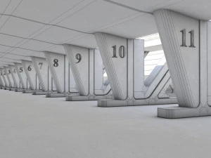 galleria dello studio dell'hangar Modello 3D