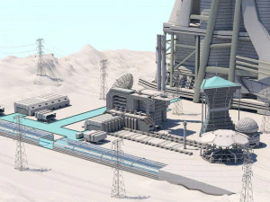 futuristische exoplanetare Anlage 3D Modell