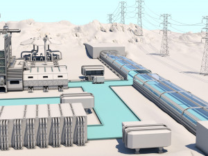 futuristic exoplanetary facility Modelo 3D