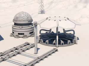 futuristic exoplanetary facility Modelo 3D