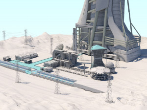 futuristic exoplanetary facility Modelo 3D