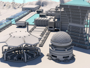 futuristic exoplanetary facility Modelo 3D