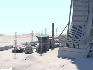 futuristic exoplanetary facility Modelo 3D