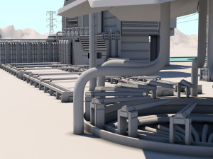 futuristic exoplanetary facility Modelo 3D