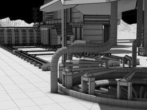 futuristic exoplanetary facility Modelo 3D