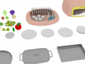 cartoon assets pack 3D Model